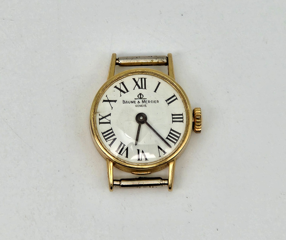 Baume & Mercier 17.5mm Mechanical Wind Up 14k Solid Yellow Gold Watch - Working